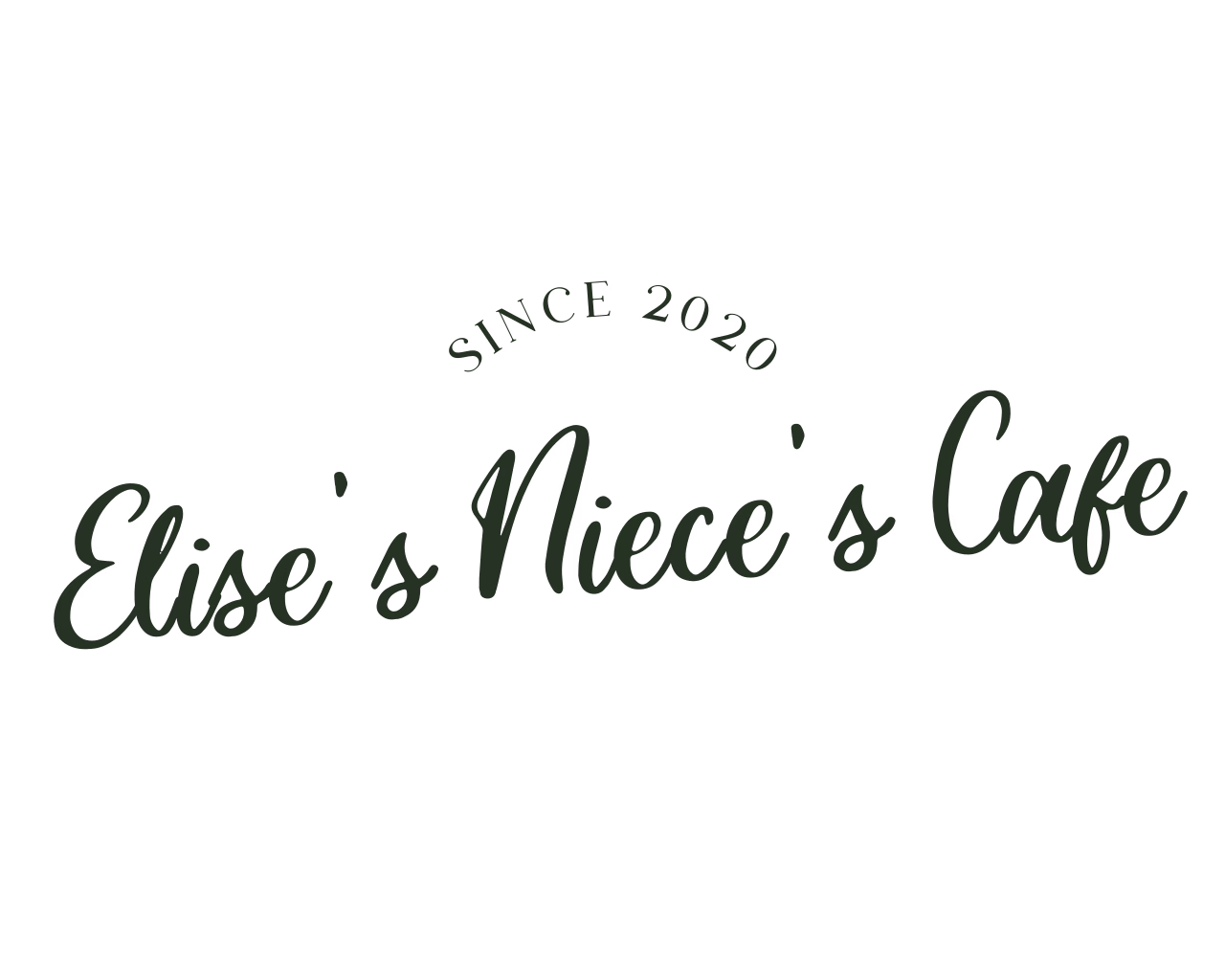 The #1 Photo Booth Rental on Long Island, NY 23 Photo booth rental Long Island - The logo reads SINCE 2020 Elises Nieces Cafe in elegant cursive font on a light background.