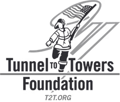 The #1 Photo Booth Rental on Long Island, NY 24 Photo booth rental Long Island - Logo of the Tunnel to Towers Foundation showing a firefighter running with an American flag, with Tunnel to Towers Foundation and T2T.ORG written below.